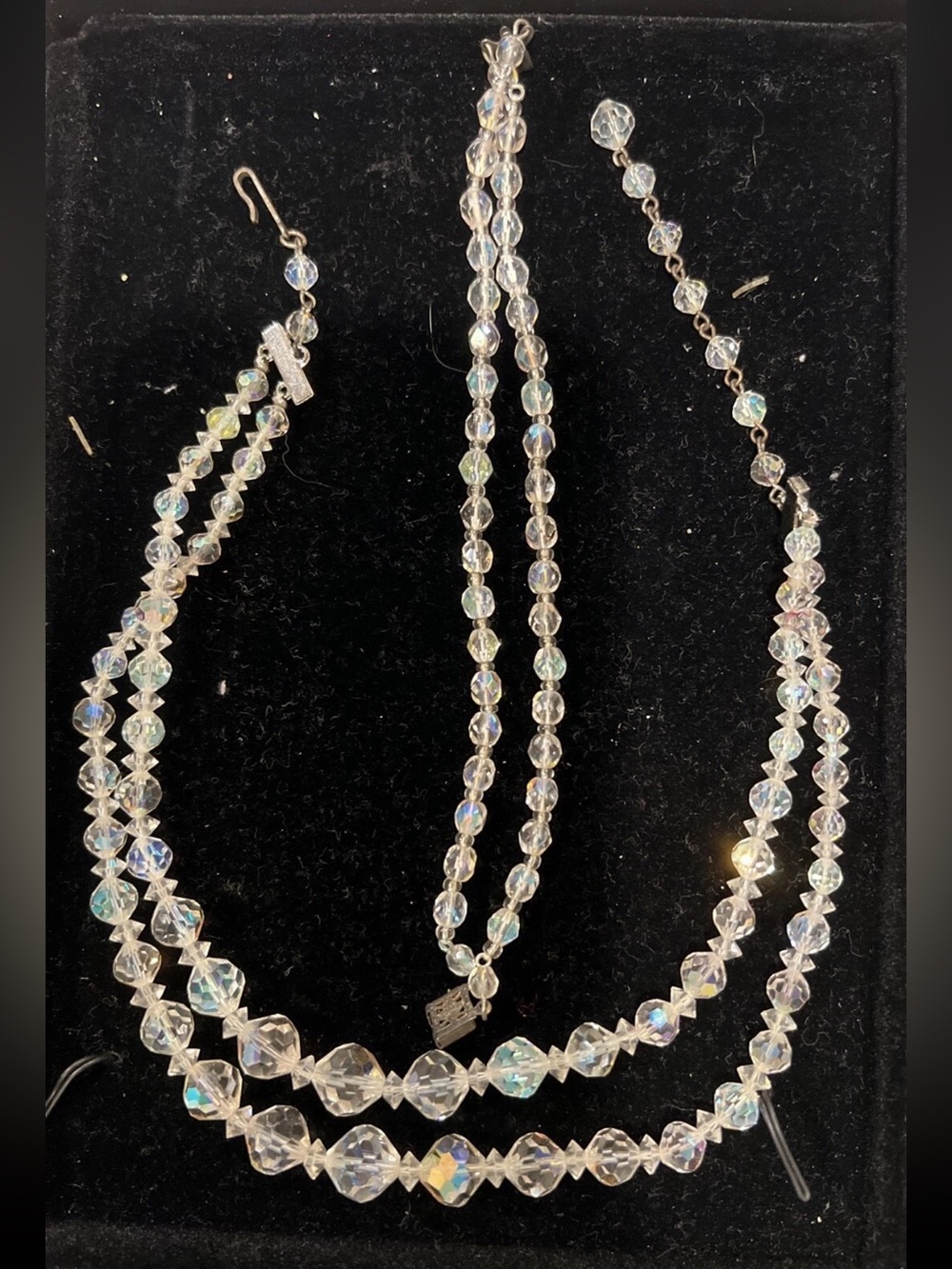 Laguna B Iridescent Clear Crystal Double-Strand Necklace